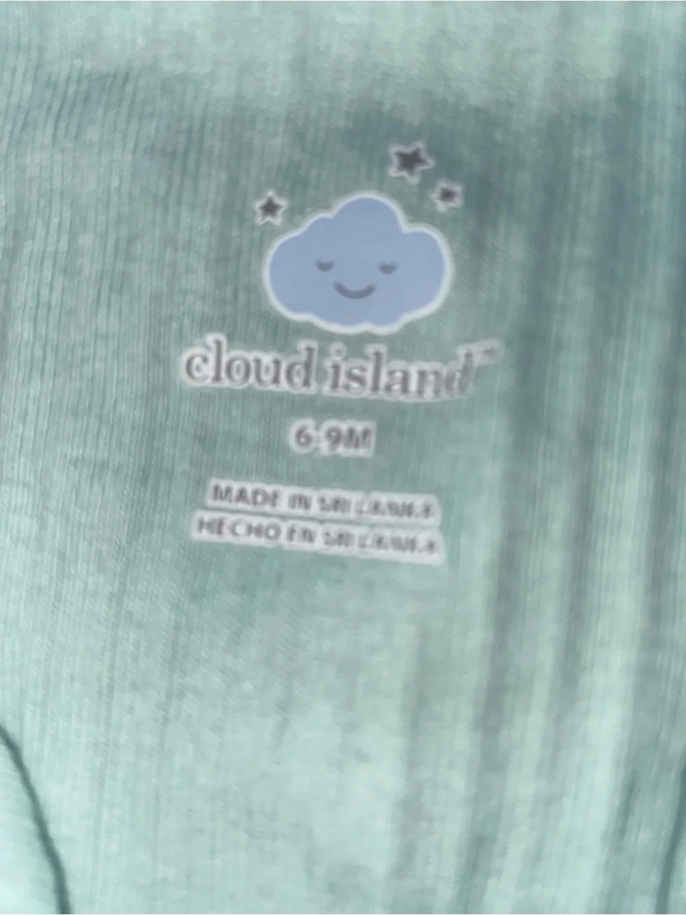 cloud island Light Blue Ribbed Footed One-Piece